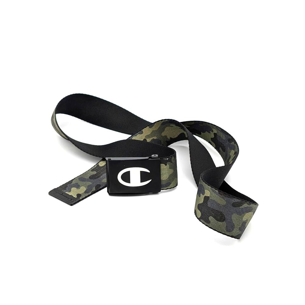 Champion Ratchet Web Belt Camouflage OS Adjustable Gorpcore Green Black Camo